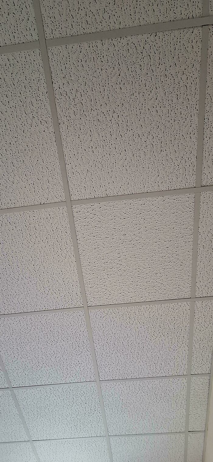 One Of The Ceiling Tiles In My Boarding School Is Turned 90°