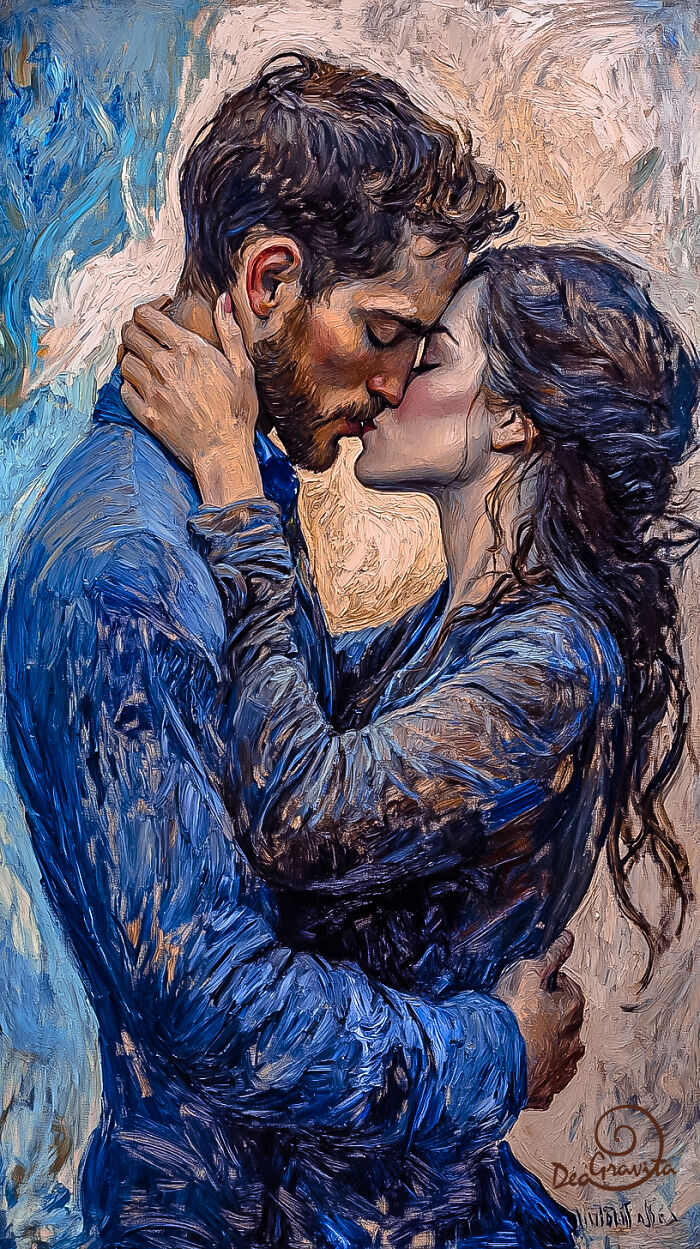 Abstract Expressionism Two Lovers Art Romantic Paintings