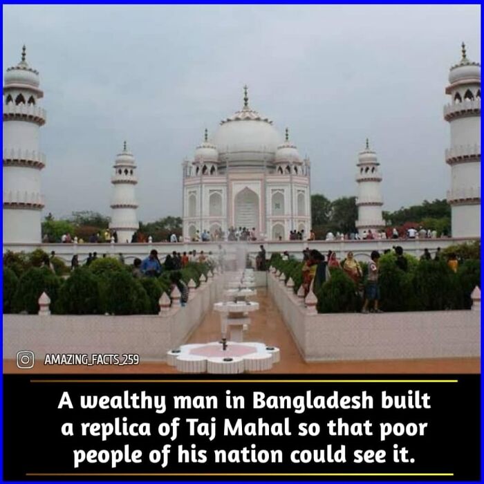 Replica of the Taj Mahal in Bangladesh built for public to see fascinating facts about amazing architecture and history.