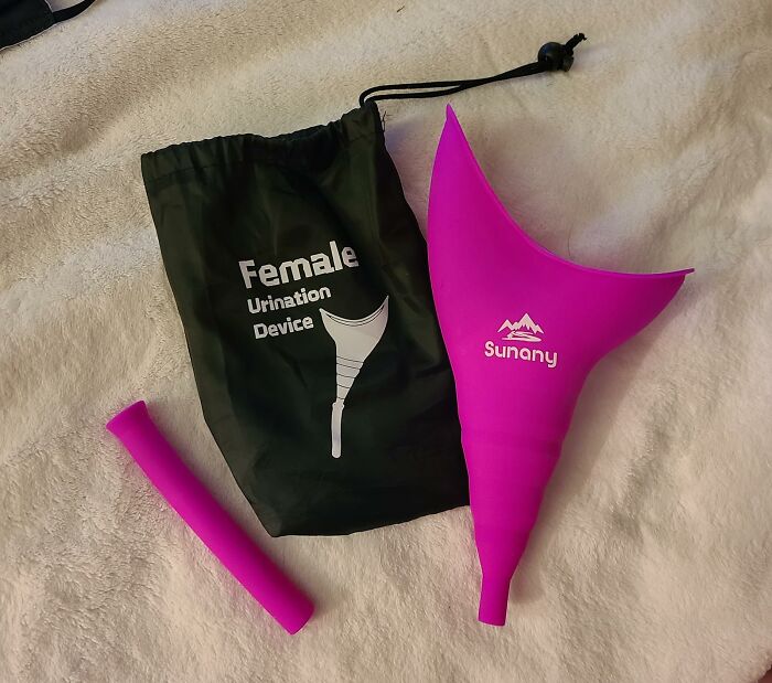 "Off Amazon I bought a very inexpensive women's urinal for maybe $12? Super easy to.use, fits into a disposable water bottle. I used it camping all.last summer. I wouldn't camp without it." - Martharunsfar