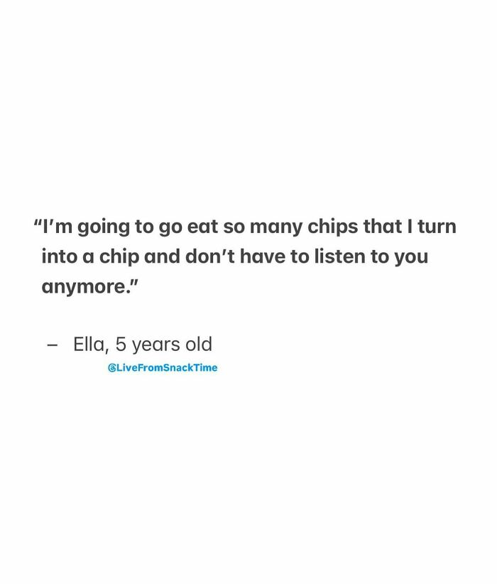 Child's funny quote about eating chips shared by NYC school teacher highlighting wholesome and hilarious kid moments.
