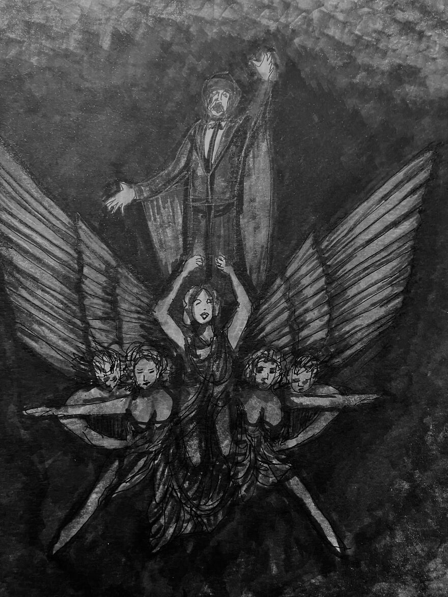 The Phantom On An Opera House Statue