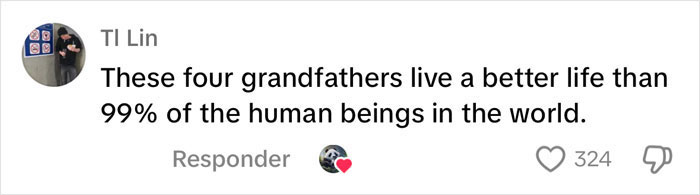 Comment praising four pandas at zoo's Mid-Autumn Festival for their luxurious lifestyle, with 324 likes. Comment praising four pandas at zoo's Mid-Autumn Festival for their luxurious lifestyle, with 324 likes.