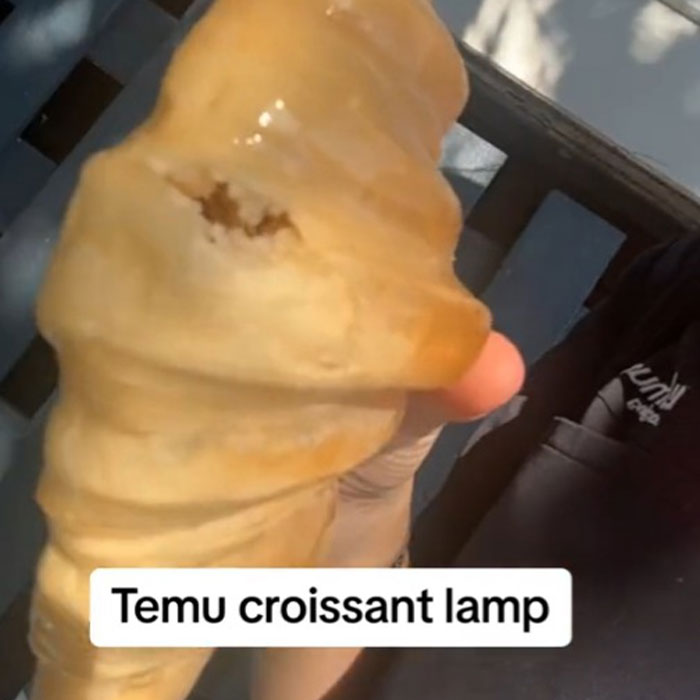 Stunned Woman Takes A Bite Out Of Her Temu Croissant Lamp, Turns Out &ldquo;It&rsquo;s Literally Food&rdquo;