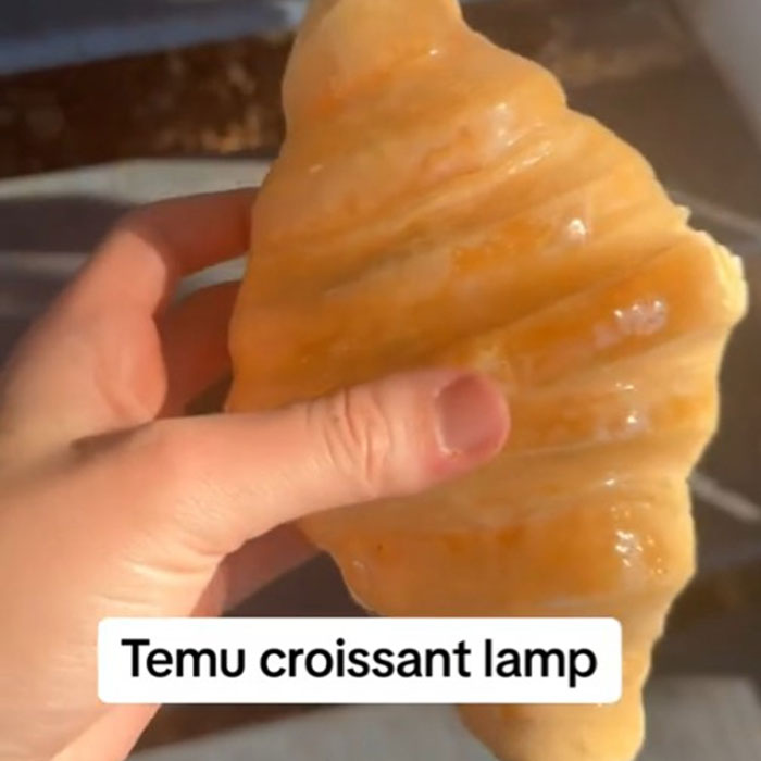 Stunned Woman Takes A Bite Out Of Her Temu Croissant Lamp, Turns Out &ldquo;It&rsquo;s Literally Food&rdquo;