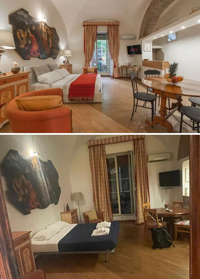 Airbnb Room Online Compared To Real Life. A Buddy Of Mine Is Currently In Rome And Pays 200€ Per Night For That Beauty