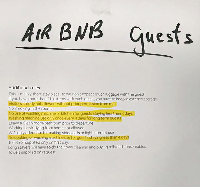 Notice To Airbnb Guests