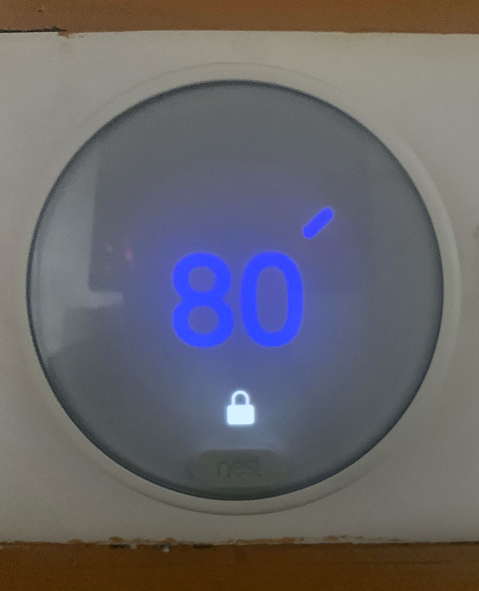 Airbnb A/C Is Locked At 80 Degrees F. Staying In Jacksonville, Florida. The Host Won’t Give Us The Pin For The Thermostat 