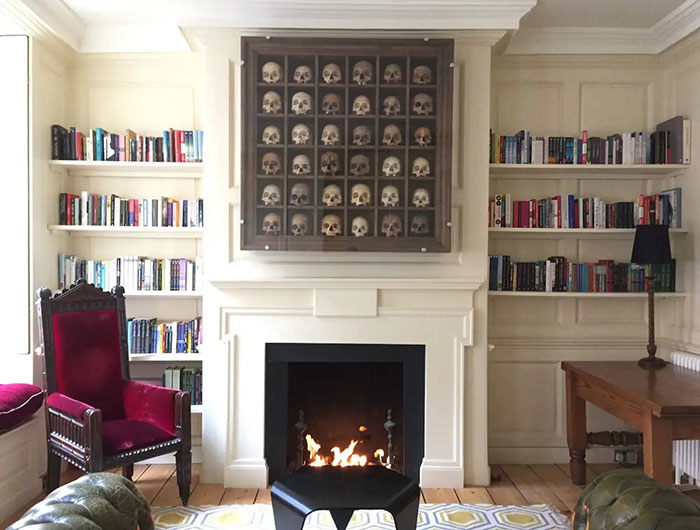 This Airbnb Had Framed Skulls Above The Fireplace