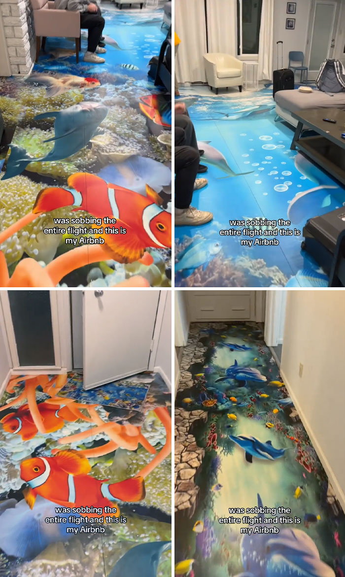 Airbnb With Aquatic-Themed Floor