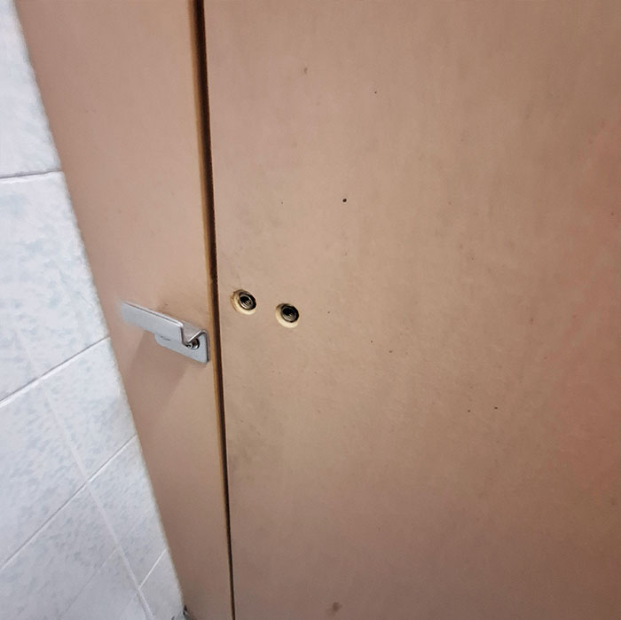 There Are No Locks In The School Toilet
