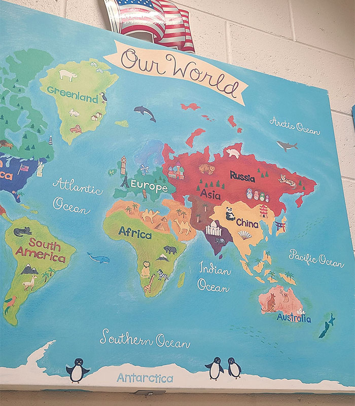 This Map Is In My School's Elementary Library. Because All Of Eastern Asia And The Pacific Islands Are Apparently China