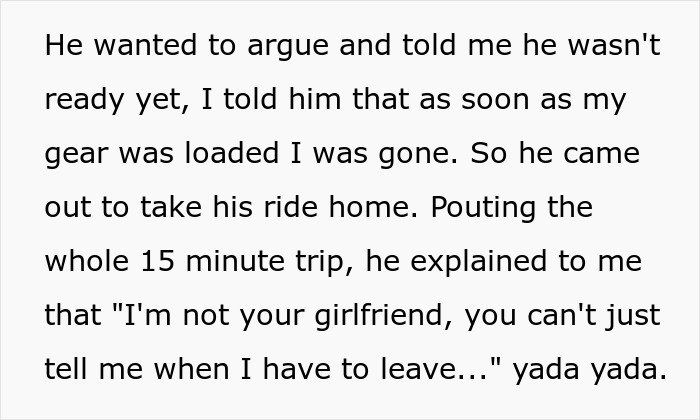 Wannabe Rock Star Gets Reality Check After Losing His Only Ride By Complaining About Rules