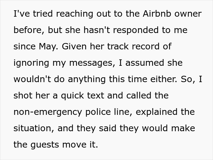 Person Has Enough Of Rude Airbnb Guests In Neighborhood, Calls Police After They Block Driveway Person Has Enough Of Rude Airbnb Guests In Neighborhood, Calls Police After They Block Driveway