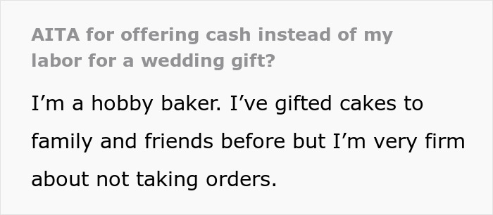 Hobby Baker Offers To Pay $250 Towards Cousin’s Wedding Cake As A Gift, Drama Ensues Hobby Baker Offers To Pay $250 Towards Cousin’s Wedding Cake As A Gift, Drama Ensues