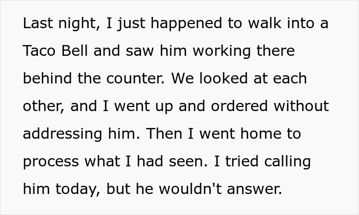 Woman Is Flabbergasted After Spotting Her Ivy League Doctor BF Actually Working In Taco Bell Woman Is Flabbergasted After Spotting Her Ivy League Doctor BF Actually Working In Taco Bell