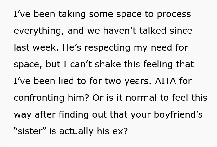 Man&rsquo;s &ldquo;Sister&rdquo; Is Actually His High School Ex, GF Confronts Him After Friend Reveals The Secret