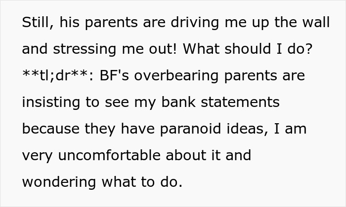 GF Earns More Than BF, His Manipulative Parents Demand To See Her Bank Statements, She’s Aghast GF Earns More Than BF, His Manipulative Parents Demand To See Her Bank Statements, She’s Aghast