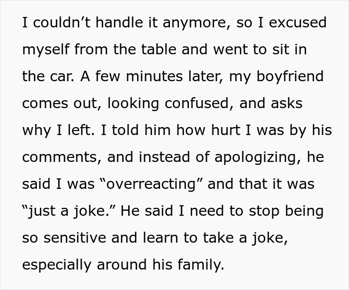 BF Keeps Mocking GF&rsquo;s Cooking In Front Of His Family, Gets Mad When She Jokes On Him In Response