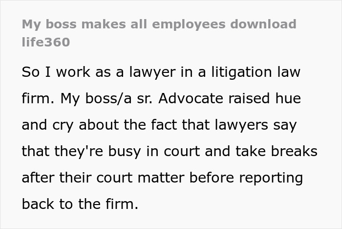 "I Find This So So So Wrong": Employee Refuses To Use Life360, Boss Loses It "I Find This So So So Wrong": Employee Refuses To Use Life360, Boss Loses It