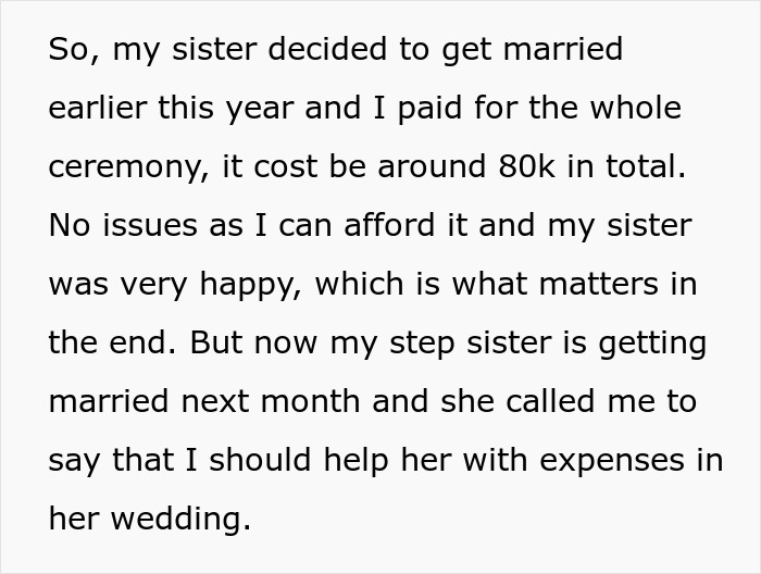 Guy Refuses To Fund Stepsister&rsquo;s Wedding, Calls Out Mom&rsquo;s Choices When She Protests