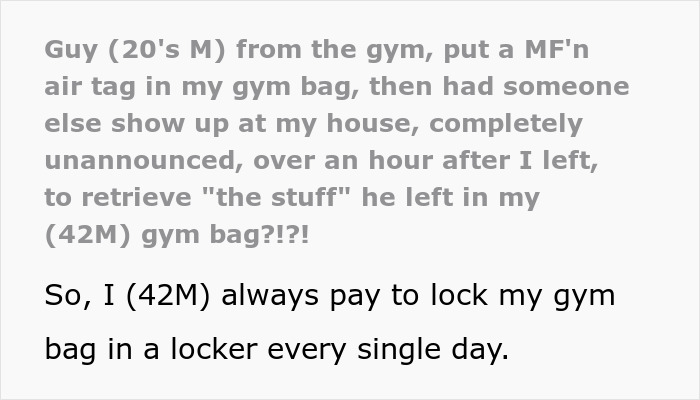 Guy Leaves AirTag In Man&rsquo;s Gym Bag, He Is Worried As One Hour Later He Finds Guy At His Doorstep 