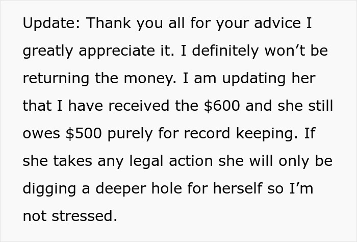 Person Asks If It's Okay To Keep The $600 Accidentally Sent By Selfish Friend Who Owed Them $1100 Person Asks If It's Okay To Keep The $600 Accidentally Sent By Selfish Friend Who Owed Them $1100