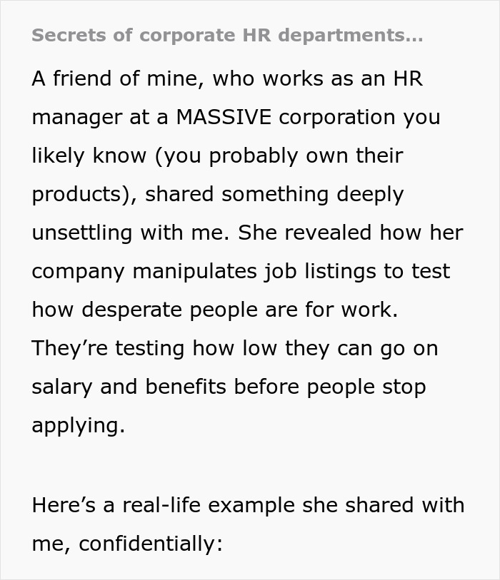 Person Shares HR Secrets And It's Really Bad: "Test How Desperate People Are" Person Shares HR Secrets And It's Really Bad: "Test How Desperate People Are"