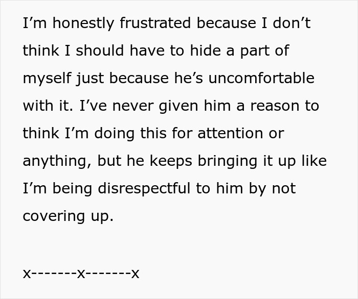 Text about a woman conflicted over removing her sleeve tattoo due to her boyfriend's discomfort.