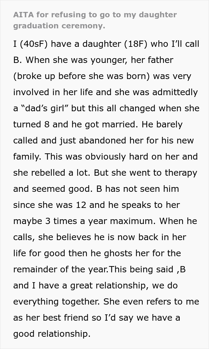 Mom Asks If She’s Wrong For Ruining Daughter’s Graduation To Teach Her A Lesson After A Betrayal Mom Asks If She’s Wrong For Ruining Daughter’s Graduation To Teach Her A Lesson After A Betrayal