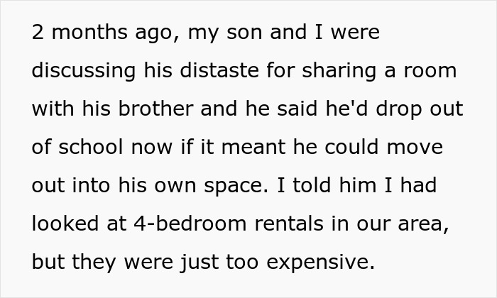 Eldest Son Says He Will Move Out Unless He Gets A Separate Room, Is Told To Pay Rent Eldest Son Says He Will Move Out Unless He Gets A Separate Room, Is Told To Pay Rent