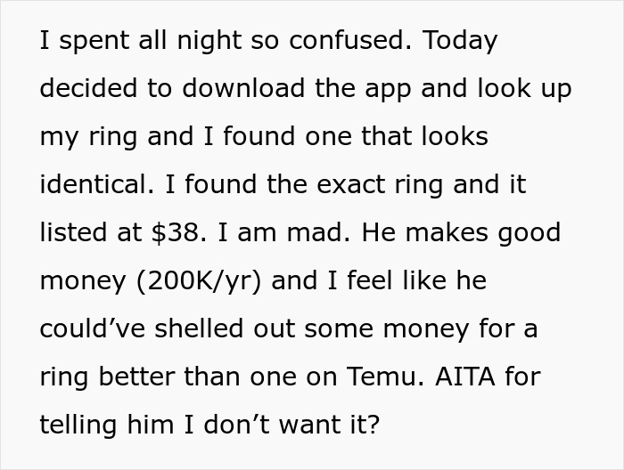 Woman Adores Her Engagement Ring, Changes Her Mind After Finding Out How Much It Cost