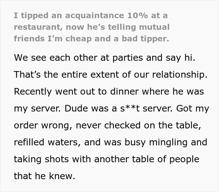 Server Complains After Getting 10% Tip Despite Not Doing Proper Job, Sparks Discussion Online