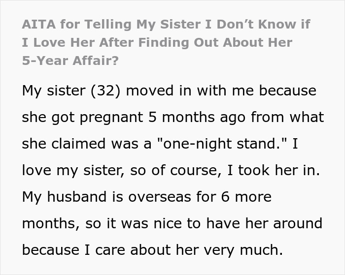 Wife Reveals To Woman That Pregnant Sister Is Her Husband's Mistress Of 5 Years, She's Shocked