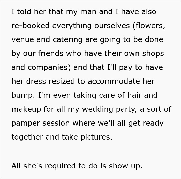 Bride Refuses To Move Her Wedding Once Again Just Because Of Her Pregnant MOH 