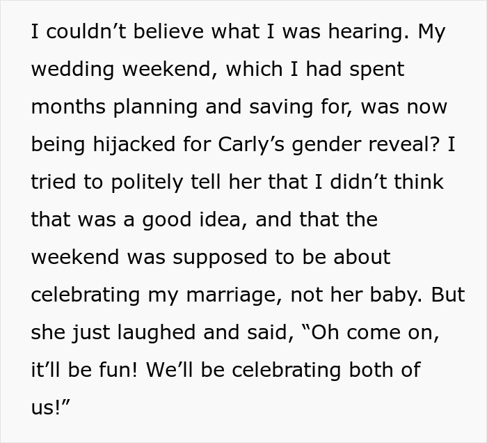 Pregnant Sister Plans Her Gender Reveal On Woman&rsquo;s Wedding Weekend, Gets Uninvited