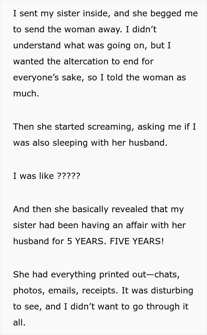 Wife Reveals To Woman That Pregnant Sister Is Her Husband's Mistress Of 5 Years, She's Shocked