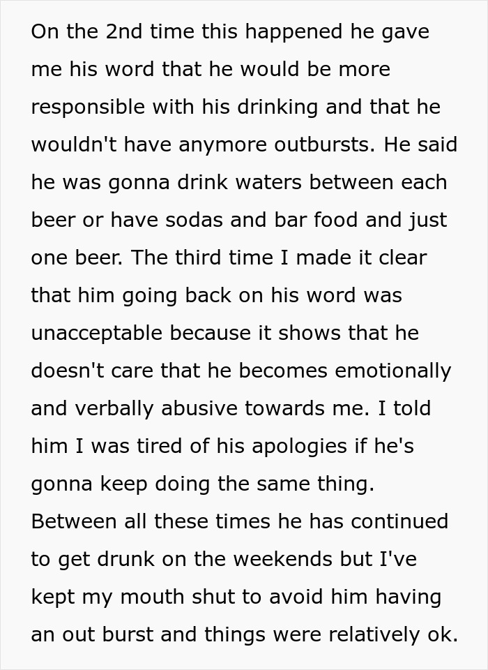 Woman Ends 4-Year Relationship Over BF&rsquo;s Drunken Outbursts, Guy Says She&rsquo;s Overreacting
