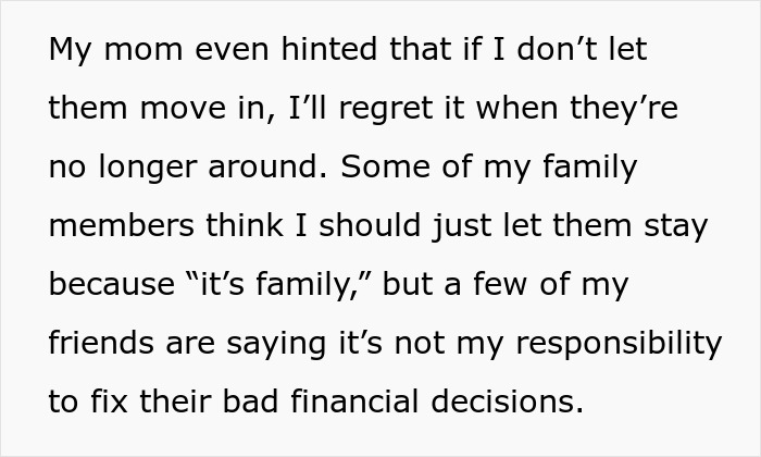 Woman Refuses To Take In Her Parents After They Regretted Pursuing Their Dream, Is Called Selfish