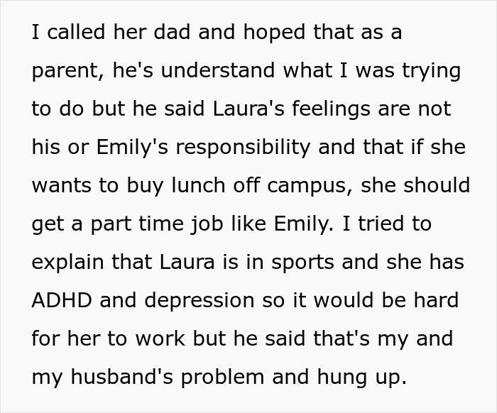Teen Refuses To Buy Lunch For Stepsis As She Can’t Afford It But Doesn’t Try To Get Part-Time Job Teen Refuses To Buy Lunch For Stepsis As She Can’t Afford It But Doesn’t Try To Get Part-Time Job