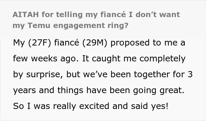 Woman Adores Her Engagement Ring, Changes Her Mind After Finding Out How Much It Cost