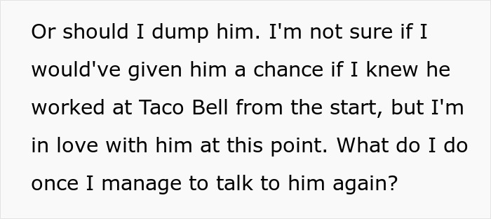 Woman Is Flabbergasted After Spotting Her Ivy League Doctor BF Actually Working In Taco Bell Woman Is Flabbergasted After Spotting Her Ivy League Doctor BF Actually Working In Taco Bell