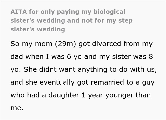 Guy Refuses To Fund Stepsister&rsquo;s Wedding, Calls Out Mom&rsquo;s Choices When She Protests