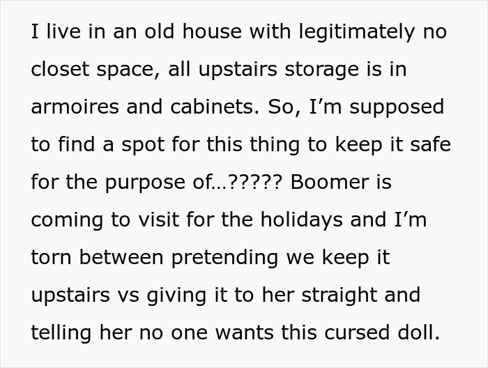 Woman Gets A &ldquo;Cursed&rdquo; Doll From Her Grandma, Wonders What To Do With It