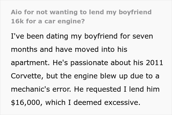 Rich BF With Doctor Parents Asks Barista GF For $16K From Her Hard-Earned Savings To Fix His Car