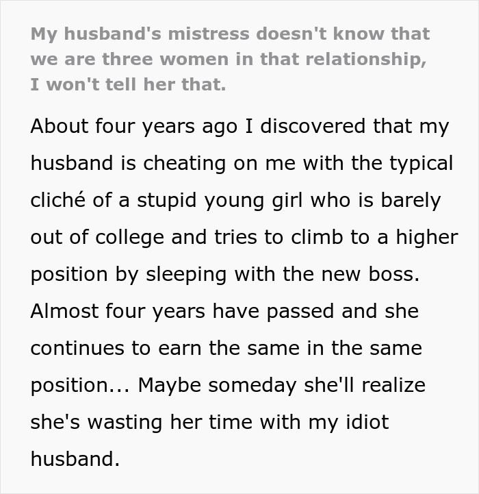 Woman Laughs At Husband’s Mistress Who Thinks She’s ‘Special’ Without Knowing There’s Another One Woman Laughs At Husband’s Mistress Who Thinks She’s ‘Special’ Without Knowing There’s Another One