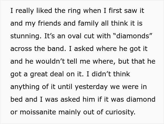 Woman Adores Her Engagement Ring, Changes Her Mind After Finding Out How Much It Cost