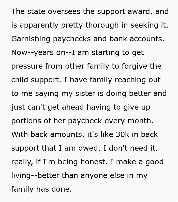 "I Don't Want To Let It Go": Guy Won't Change His Mind Over Child Support From Sister For Her Kid