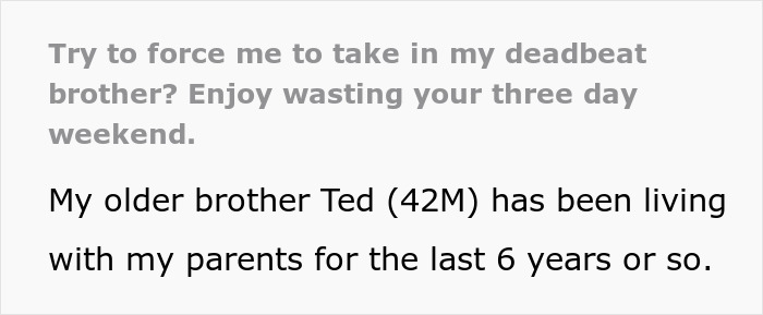 Person Takes A &ldquo;Wonderfully Evil&rdquo; Route To Make Parents Understand Their &ldquo;No&rdquo; To Taking Brother In