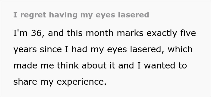“I Regret Having My Eyes Lasered”: Netizen Candidly Talks About Surgery Results 5 Years Later “I Regret Having My Eyes Lasered”: Netizen Candidly Talks About Surgery Results 5 Years Later